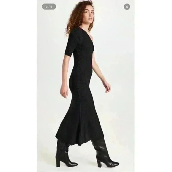NWT Veronica Beard Montrose Knit Black One shoulder Maxi Dress Size XS - Picture 4 of 13